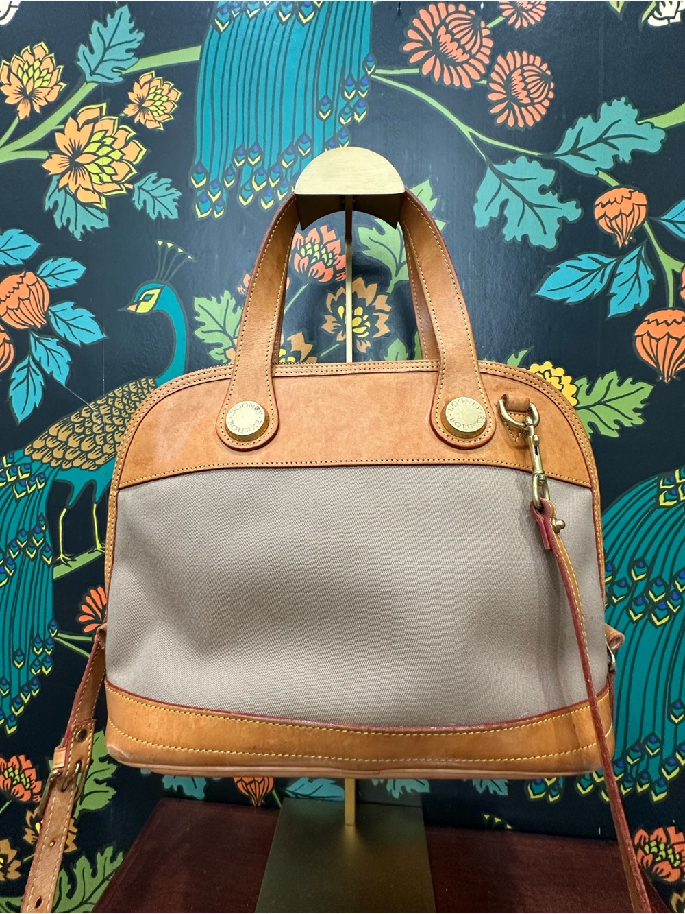 Vintage Dooney & Bourke Cabriolet USA Canvas & Leather Satchel Crossbody Bag - Picture 4 of 16